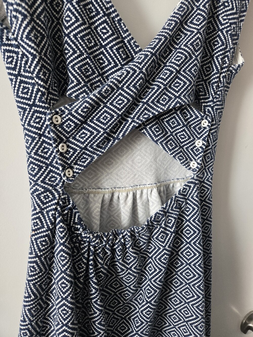 Anthropologie Postmark Matile Geometric Print Criss Cross Back Dress - Picture 6 of 10